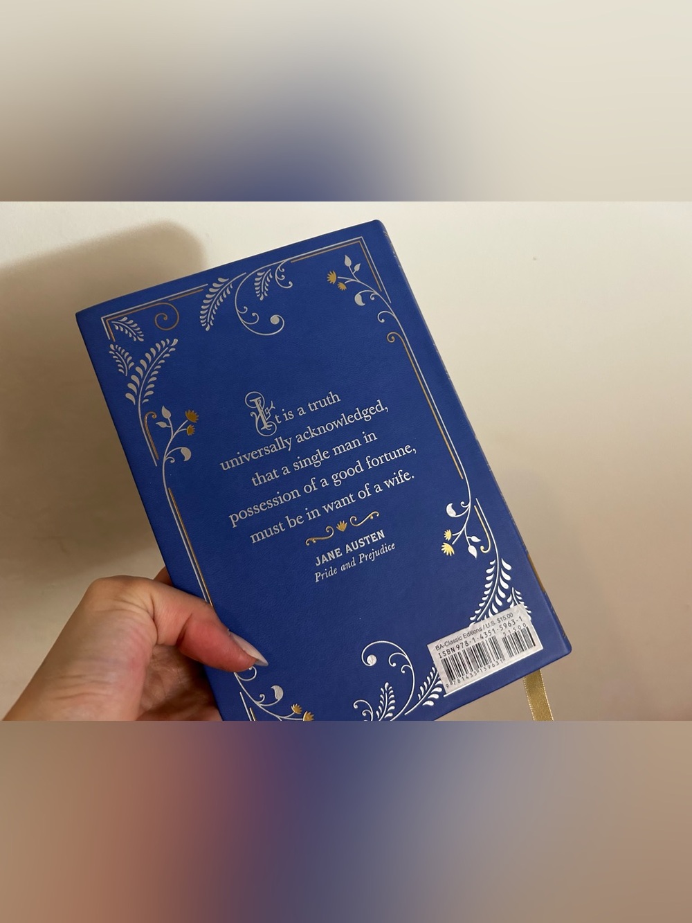 Pride and Prejudice Hardcover by Jane Austen - Blue and Gold - Picture 3 of 3